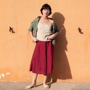 BLACK S/M NotPerfectLinen Hessen Wrap Skirt